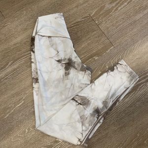 White and gray tie dye balance athletica leggings